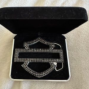 Harley Davidson black gemstone belt buckle. Never used
